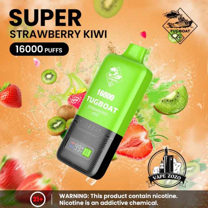 TUGBOAT Super 16000 Puffs 50MG Disposable Vape Price in Dubai Strawberry Kiwi
