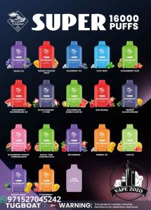 TUGBOAT Super 16000 Puffs 50MG Disposable Vape in UAE