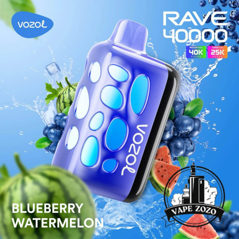 VOZOL Rave 40000 Puffs 50MG Disposable Vape Price in Dubai Blueberry Watermelon