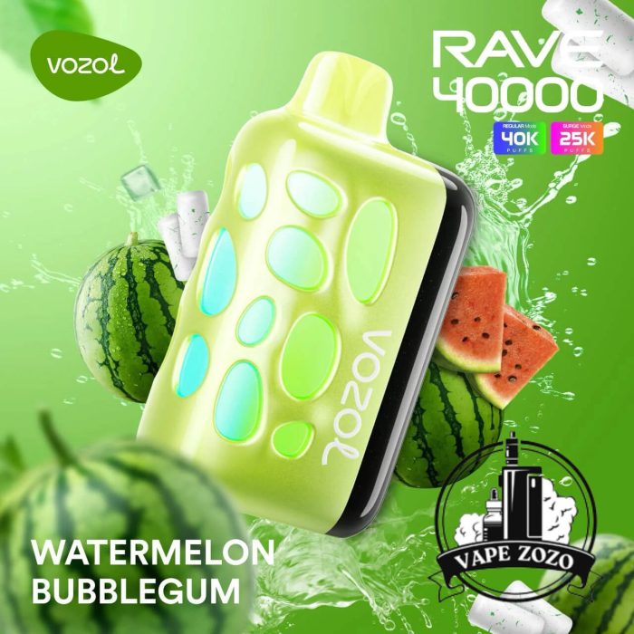 VOZOL Rave 40000 Puffs 50MG Disposable Vape Price in Dubai Watermelon Bubblegum
