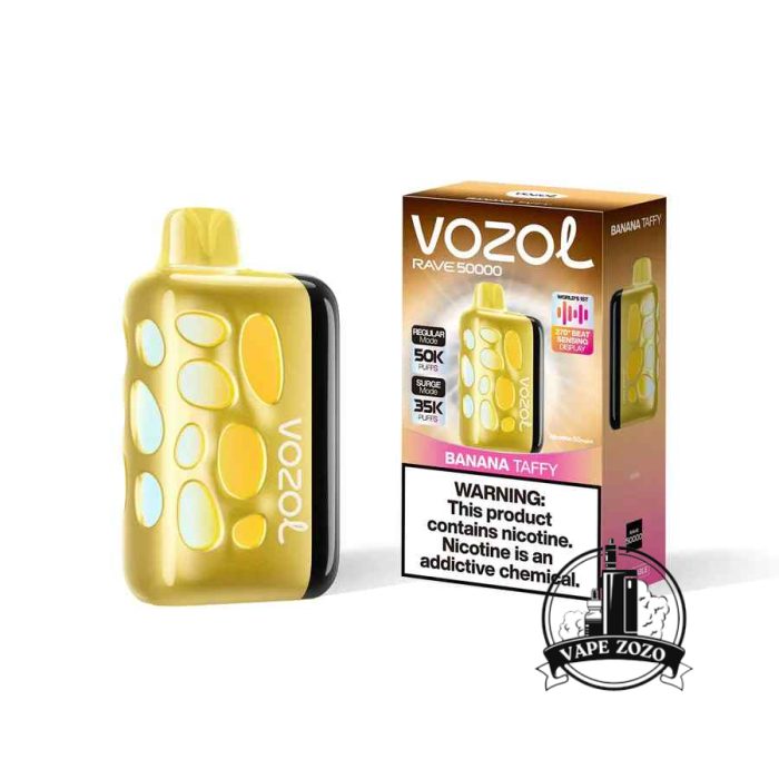 VOZOL Rave 50000 Puffs 50MG Disposable Vape Price in Dubai Banana Taffy