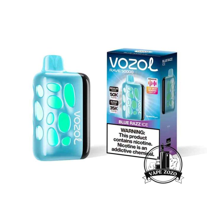 VOZOL Rave 50000 Puffs 50MG Disposable Vape Price in Dubai Blue Razz Ice