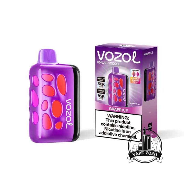 VOZOL Rave 50000 Puffs 50MG Disposable Vape Price in Dubai Grape Ice