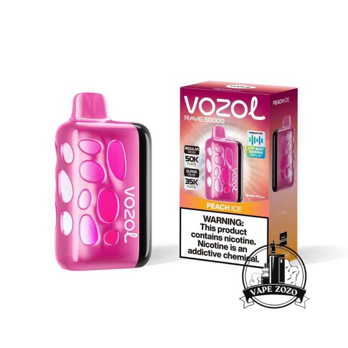 VOZOL Rave 50000 Puffs 50MG Disposable Vape Price in Dubai Peach Ice