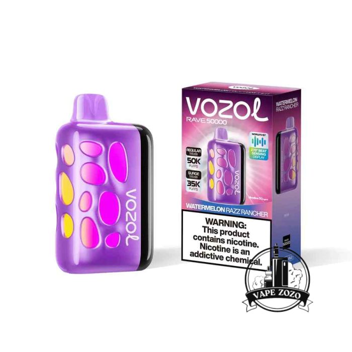 VOZOL Rave 50000 Puffs 50MG Disposable Vape Price in Dubai Watermelon Razz Rancher