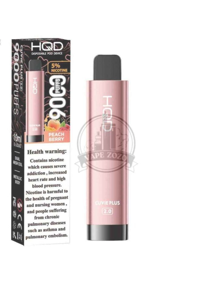 HQD Cuvie Plus 2.0 9000 Puffs Disposable Vape in Dubai peach berry