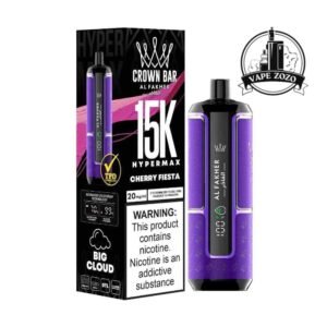 AL FAKHER Crown Bar Hypermax 15000 Puffs Price in Dubai CHERRY FIESTA