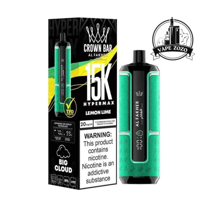 AL FAKHER Crown Bar Hypermax 15000 Puffs Price in Dubai LEMON MINT