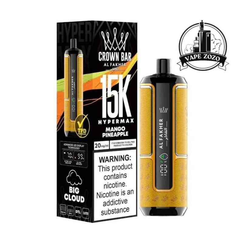 AL FAKHER Crown Bar Hypermax 15000 Puffs Price in Dubai MANGO PINAPPLE