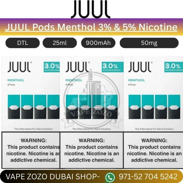 JUUL Pods Menthol 3_ & 5_ Nicotine (4 Pcs)
