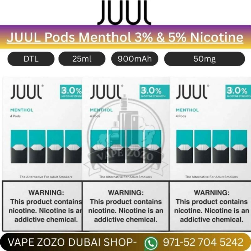JUUL Pods Menthol 3_ & 5_ Nicotine (4 Pcs)
