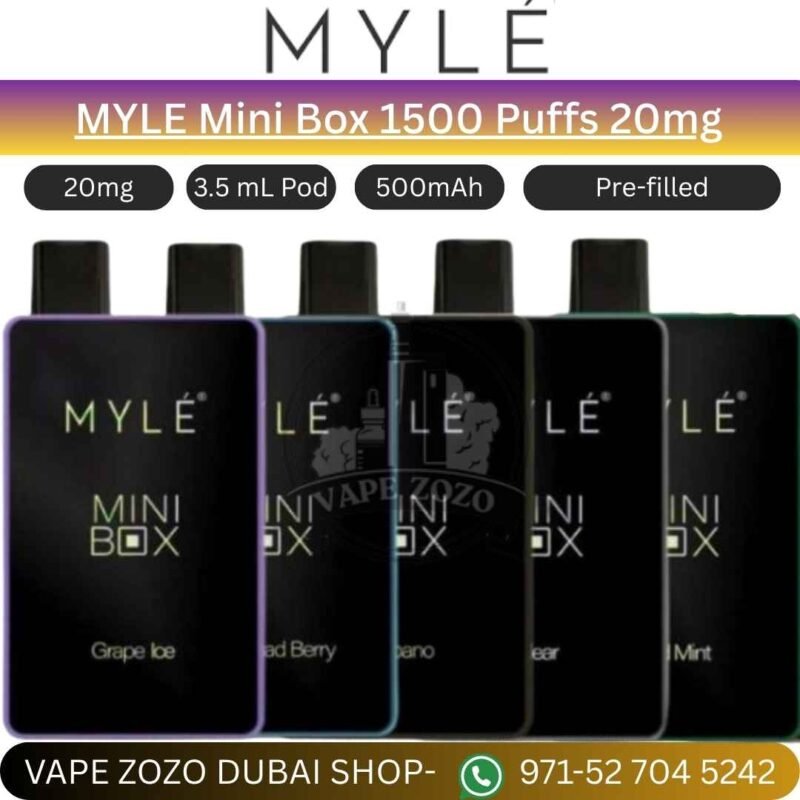 MYLE Mini Box 1500 Puffs 20mg Disposable Vape in Dubai