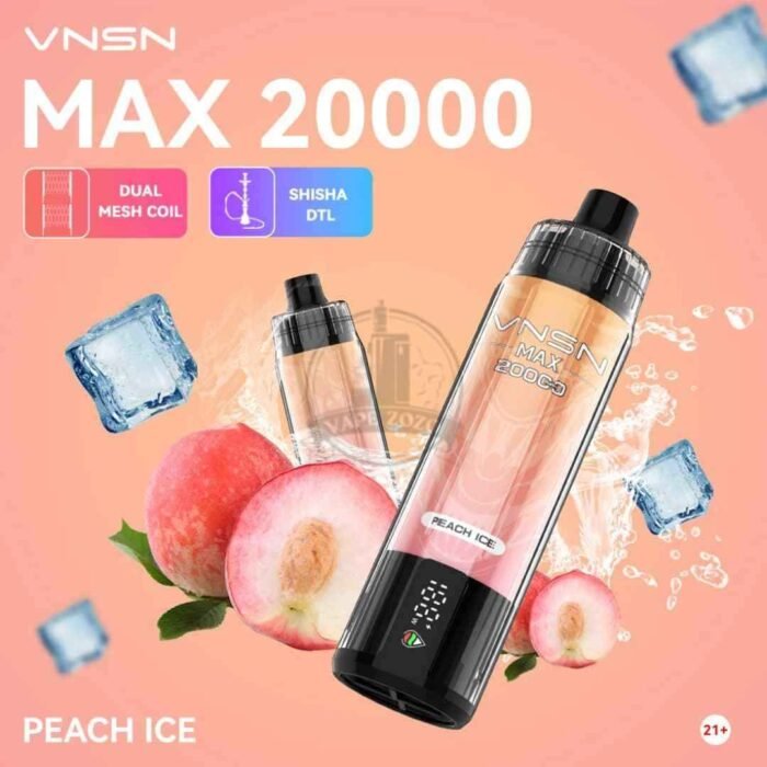 VNSN Max 20000 Puffs 50MG Disposable Vape in Dubai PEACH-ICE