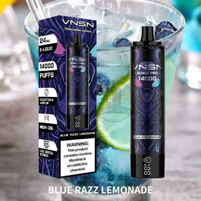 VNSN Quake Pro 14000 Puffs 50mg Disposable Vape in Dubai BLUE-RAZZ-LEMONADE
