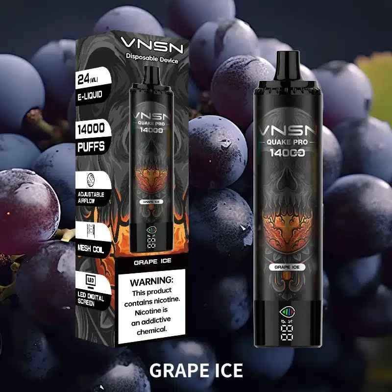 VNSN Quake Pro 14000 Puffs 50mg Disposable Vape in Dubai GRAPE-ICE
