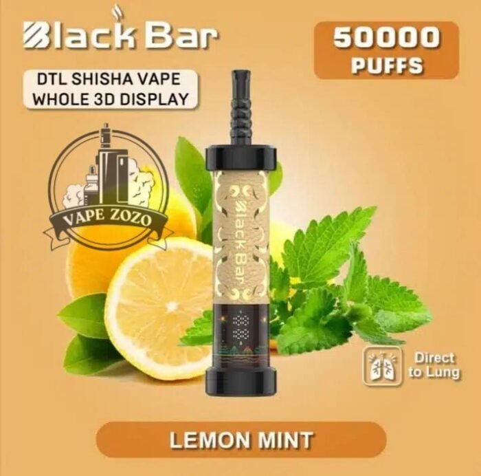 black bar 50000 puffs dtl disposable vape in dubai lemon mint