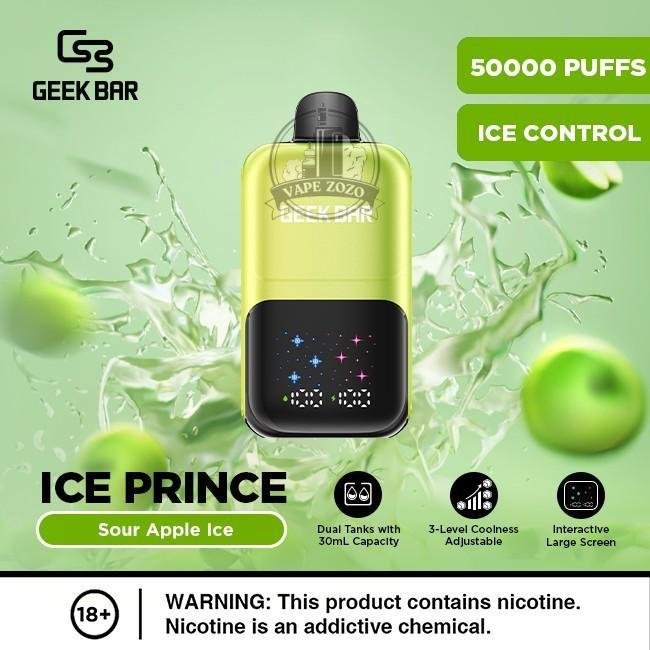 geek bar ice prince 50000 puffs disposable vape in dubai sour apple ice