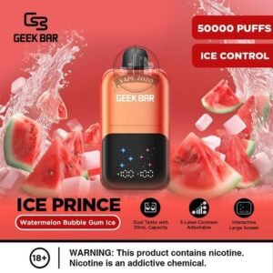 geek bar ice prince 50000 puffs disposable vape in dubai watermelon bubble gum iec