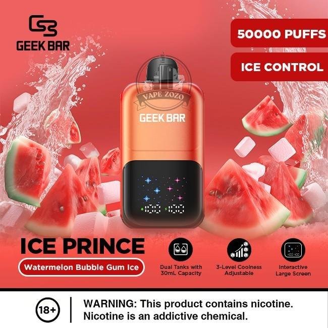 geek bar ice prince 50000 puffs disposable vape in dubai watermelon bubble gum iec