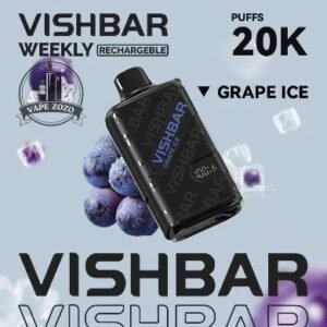 vishbar 20000 puffs disposable vape in dubai grape ice