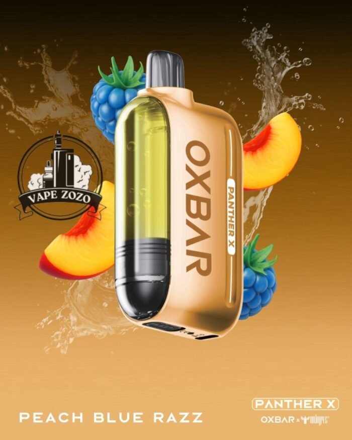 dr vapes oxbar panther x 50000 puffs disposable vape peach blue razz