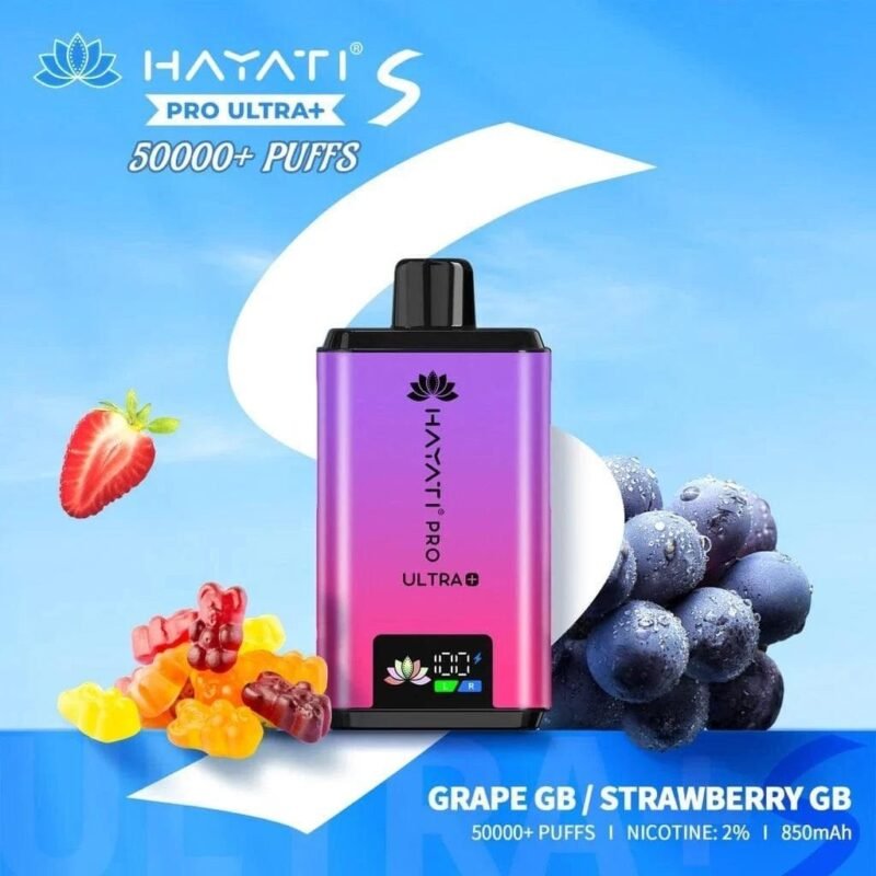 hayati pro ultra plus 50000 puffs grape gb starwberry gb