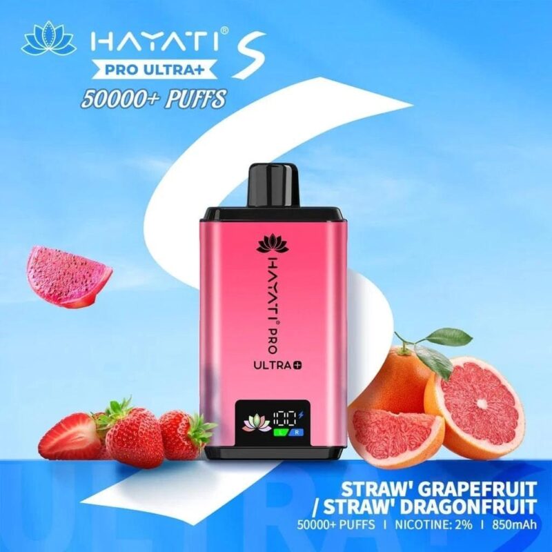hayati pro ultra plus 50000 puffs straw grapefruit straw dragonfruit