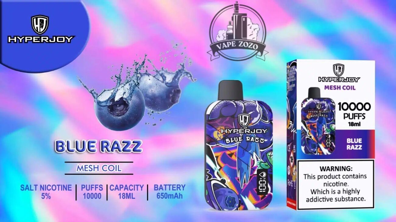 hyperjoy limited edition 10000 puffs disposable vape in uae blue razz