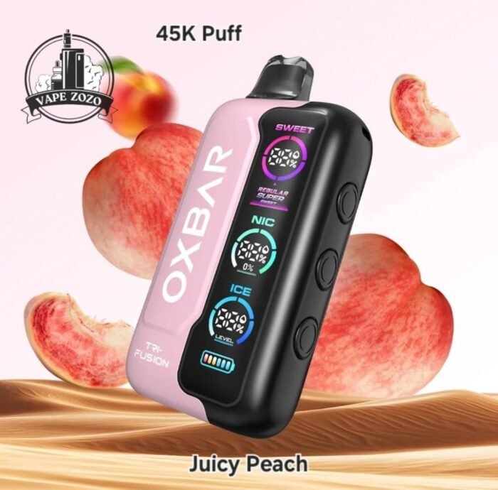 oxbar tri fusion 45000 puffs 50mg nicotine in dubai juicy peach