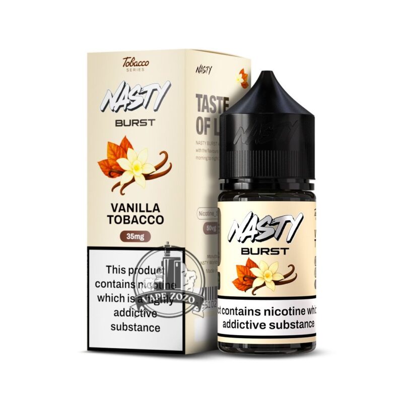 Nasty Burst Salt E liquid Vanilla Tobacco