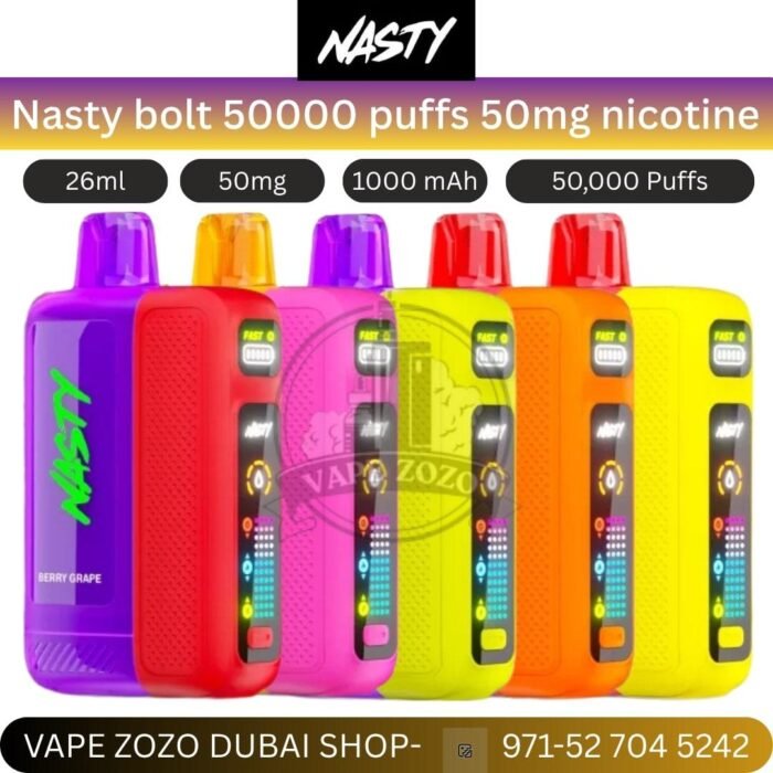 nasty bolt 50000 puffs 50mg nicotine in dubai