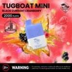 Tugboat Mini 2000 Puffs 2 Nicotine Disposable Vape in UAE Black Currant Cranberry