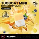 Tugboat Mini 2000 Puffs 2 Nicotine Disposable Vape in UAE Blueberry lemon