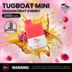Tugboat Mini 2000 Puffs 2 Nicotine Disposable Vape in UAE Dragon Fruit Cherry