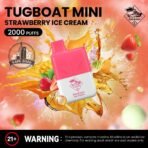Tugboat Mini 2000 Puffs 2 Nicotine Disposable Vape in UAE Strawberry Ice Cream
