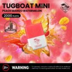 Tugboat Mini 2000 Puffs 2 Nicotine Disposable Vape in UAE peach Mango Watermelon