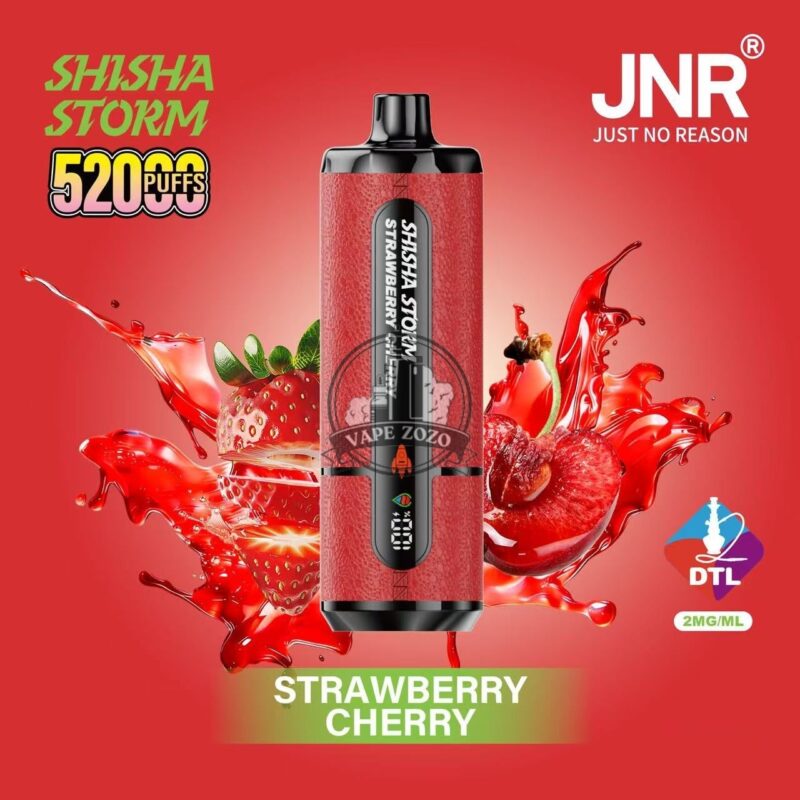 jnr shisha storm 52000 puffs disposable vape 2 dtl in the uae strawberry cherry
