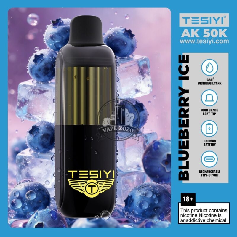 tesiyi ak 50000 puffs disposable vape 50mg in the uae blueberry ice