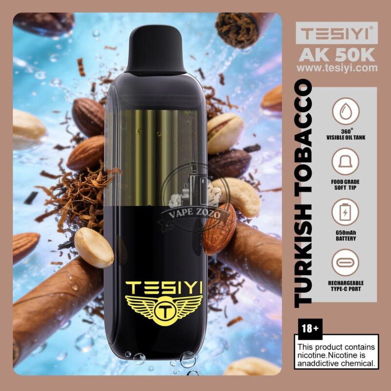 tesiyi ak 50000 puffs disposable vape 50mg in the uae turkish tobacco