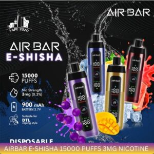 Airbar E-shisha 15000 puffs 3mg nicotine