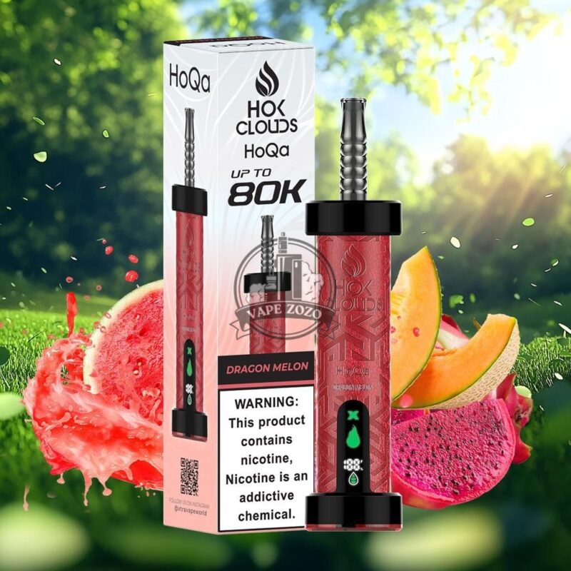 Hoqa Hok Clouds 80k Puffs 5 Nicotine Shisha Based Vape Dragon Melon