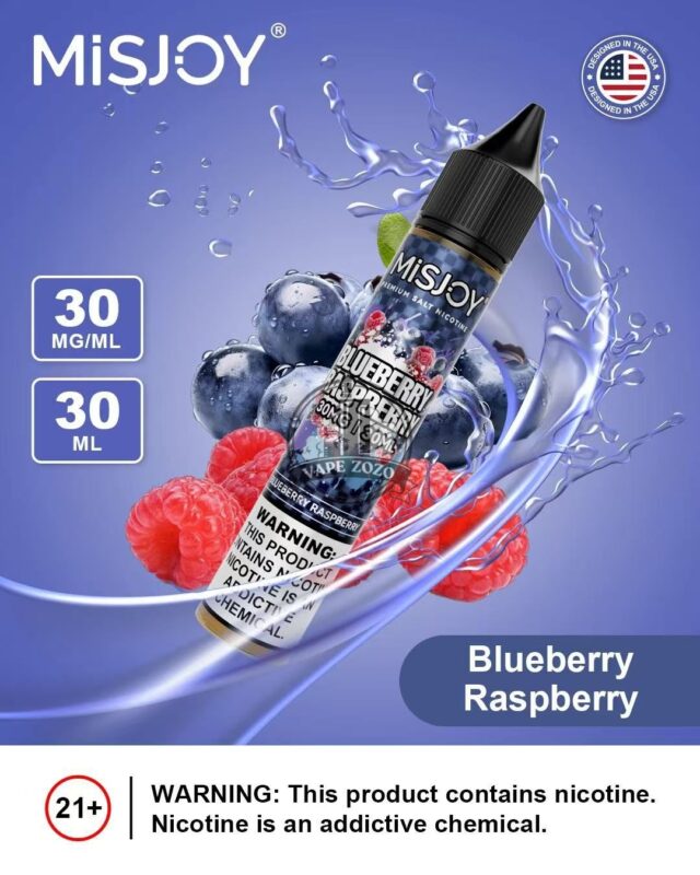 Misjoy Premium Salt Nicotine 30mg 30mg Liquid Usa Brand Blueberry Raspberry