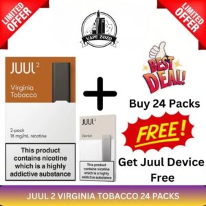 Juul 2 Virginia Tobacco 24 Packs | Get Free Juul 2 Kit