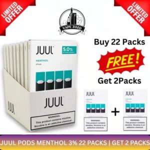 Juul Pods Menthol 3% 22 Packs | Get 2 Packs Free