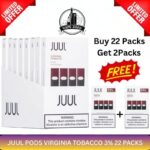 Juul Pods Virginia Tobacco 3% 22 packs | Get Free 2 Packs