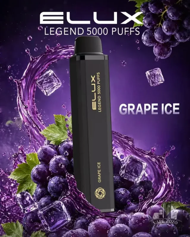 Elux Legend 5000 Puffs 50mg Disposable Vape In Uae Grape Ice