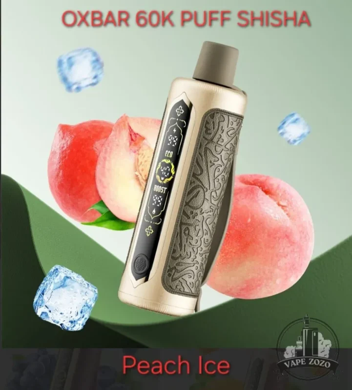 Oxbar Shisha 60000 Puffs Disposable Vape Dtl 6mg In Dubai Uae Peach Ice
