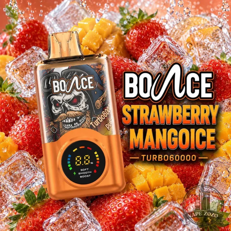bounce turbo 60k puffs disposable vape in dubai strawberry mango ice 2