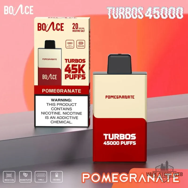 Bounce X Turbo 45000 Puffs Disposable Vape In Dubai Uae Pomegranate