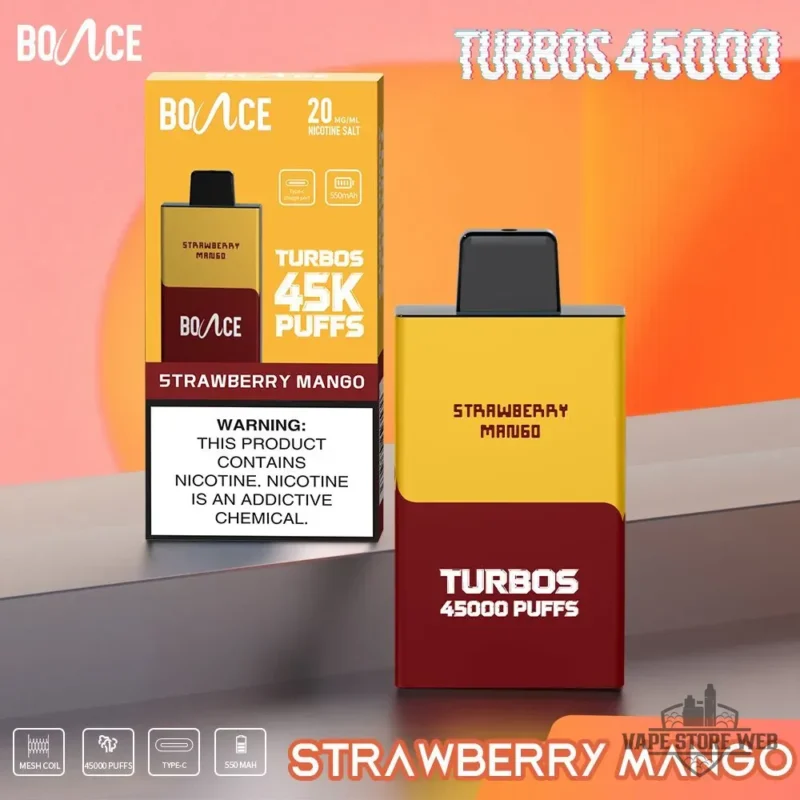 Bounce X Turbo 45000 Puffs Disposable Vape In Dubai Uae Strawberry Mango